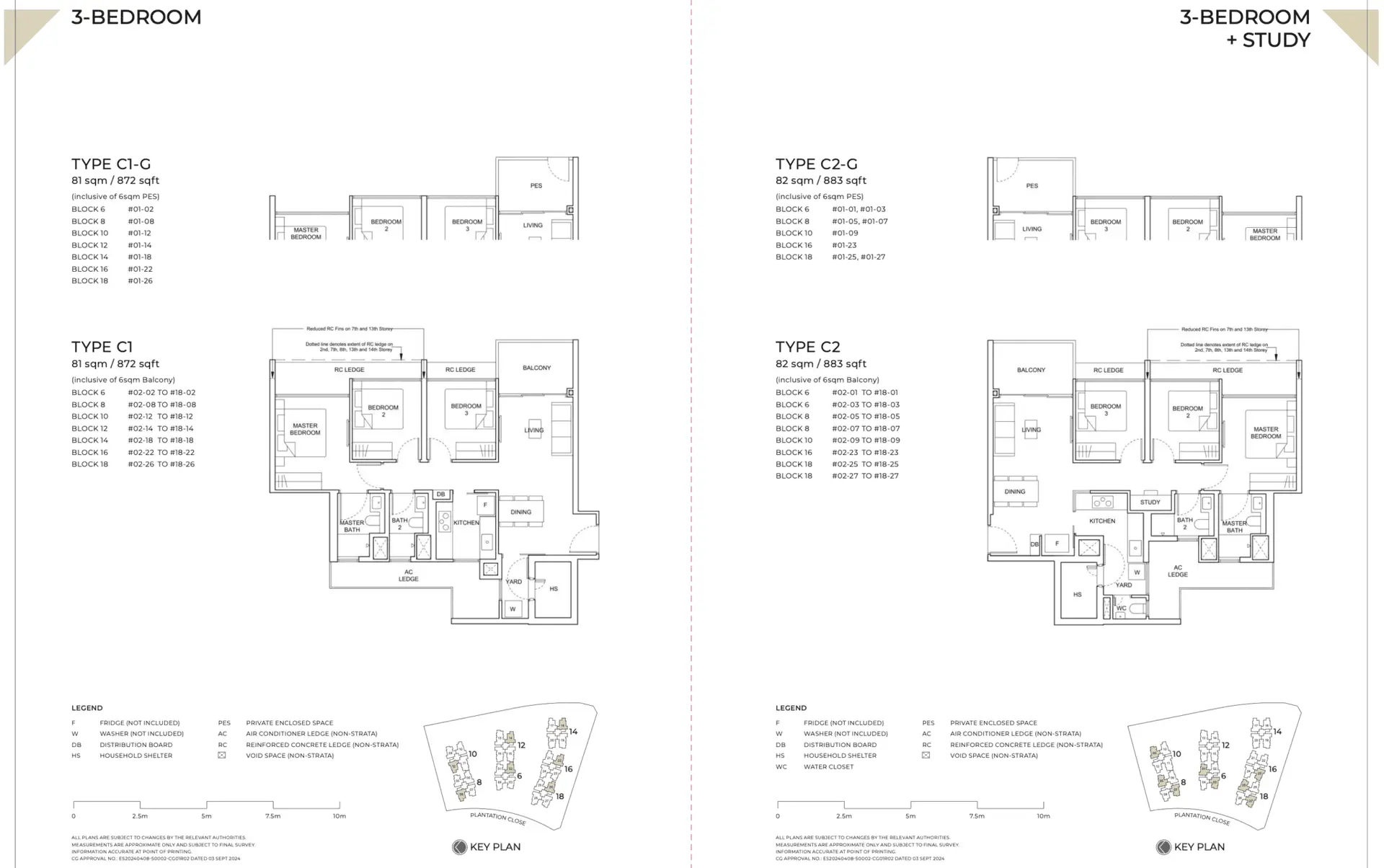 Novo Place 3 Bedroom & 3+Study Floor Plan